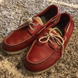 Sperry top spider Nantucket red leather